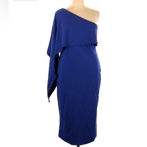 Elegant blue one shoulder dress